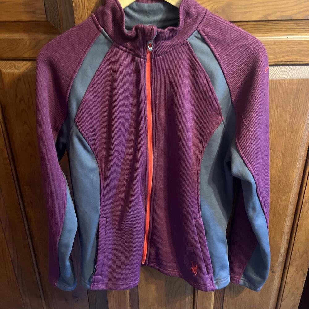 Spyder Endure Women's Size Large L Full Zip Jacket Raisin  2‎ Zip Pockets